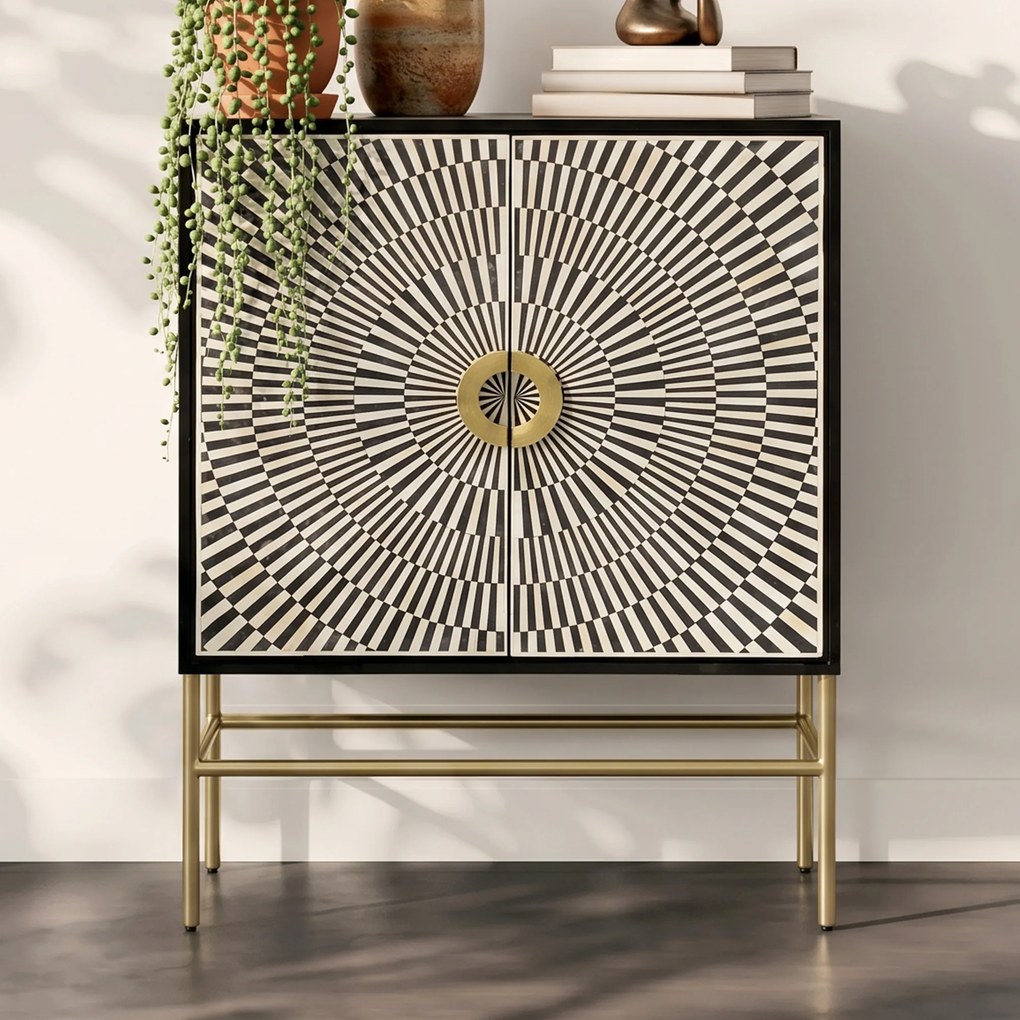 Design Wandkast Zwart-wit - 100x40x140cm.