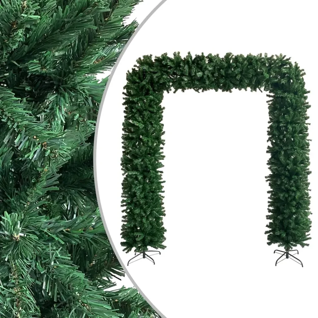 vidaXL Kerstboog met LED's en kerstballen 240 cm groen