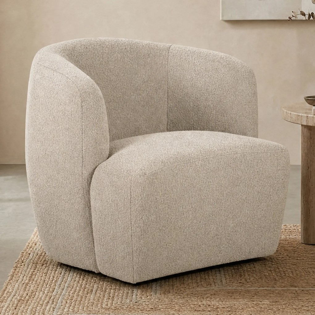 Eleonora Charlotte Taupe Boucle Fauteuil Rond
