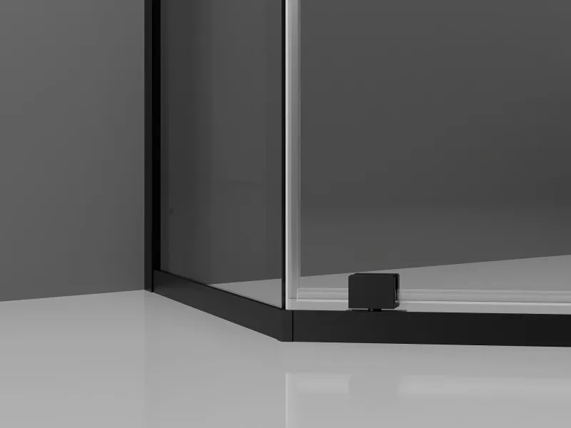 Mexen Exo-R vijfhoekige douchecabine 90 x 90 cm, transparant, zwart - 812-090-090-70-00