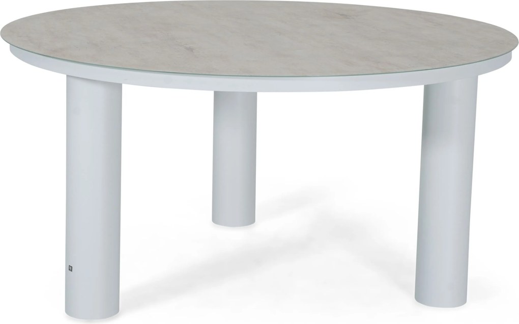 Tuinset Ronde Tuintafel 6 personen 150 cm Kunststof Wit Domani Furniture Toscano/Arancia