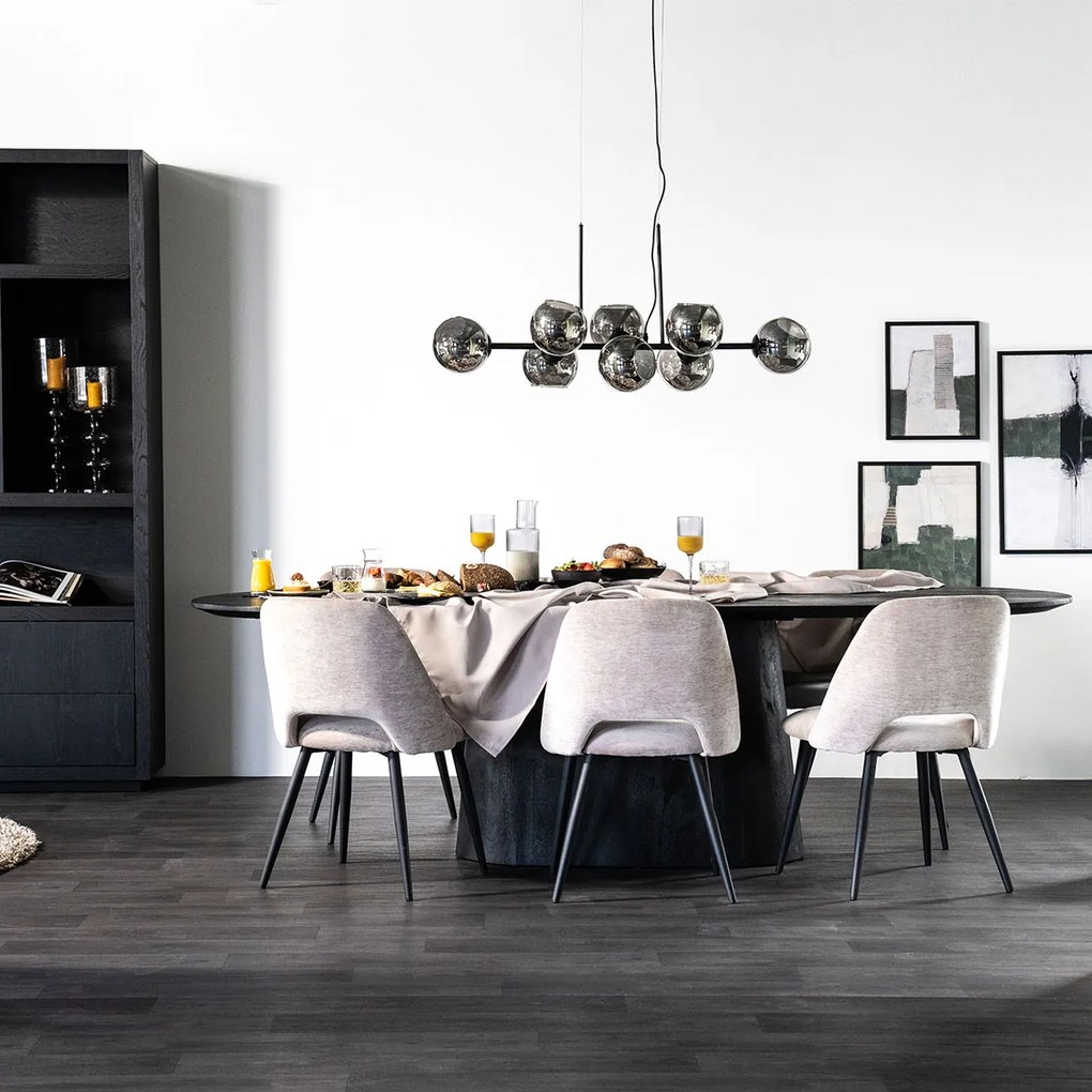 Ovale Eettafel Zwart 250 Cm - 250 X 110cm.