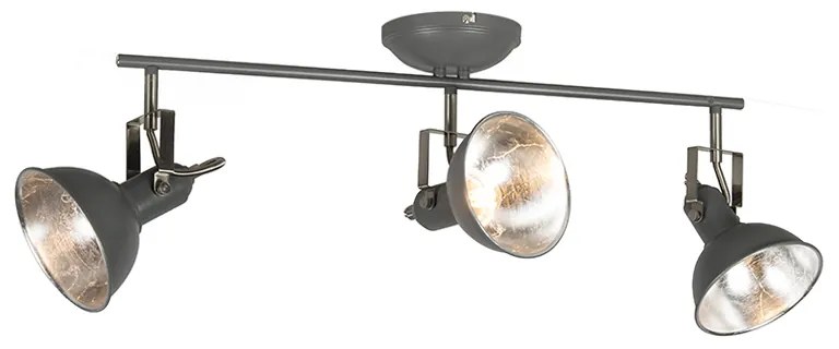 Industriële spot antraciet draai- en kantelbaar 3-lichts - Tommy