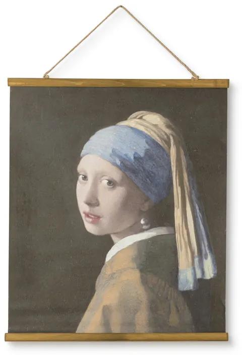 Poster meisje met parel - multikleur- 50x70 cm