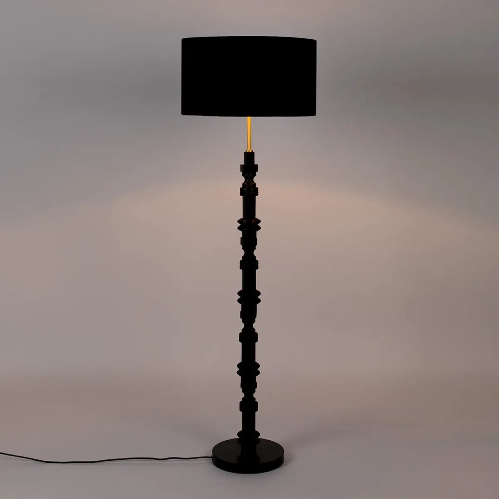 Zuiver Totem Vintage Vloerlamp Zwart Met Fluweel