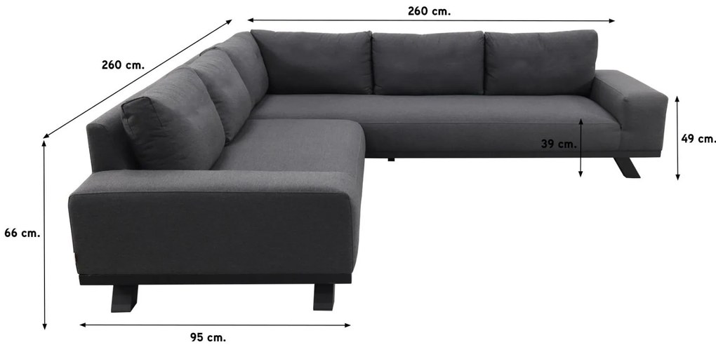 Barcelona/Cuba Sunbrella loungeset - Sooty - 4-delig - incl. loungestoel OP=OP