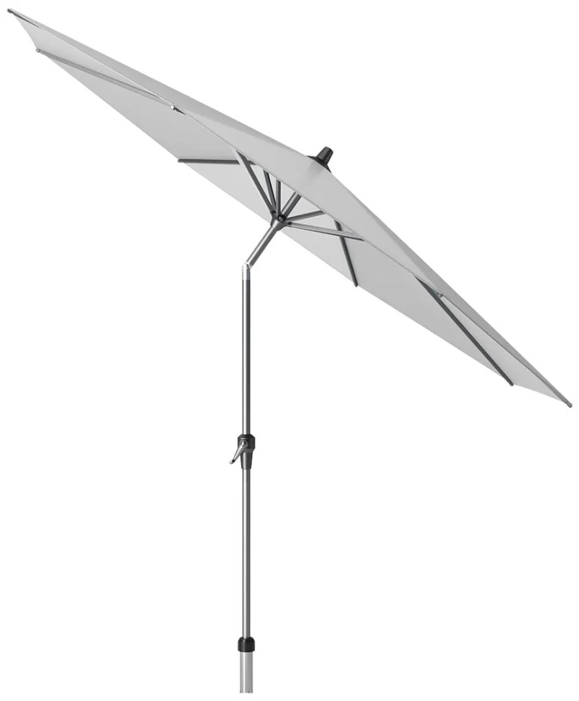 Platinum Riva stokparasol 3 m. rond - Light Grey met voet en hoes
