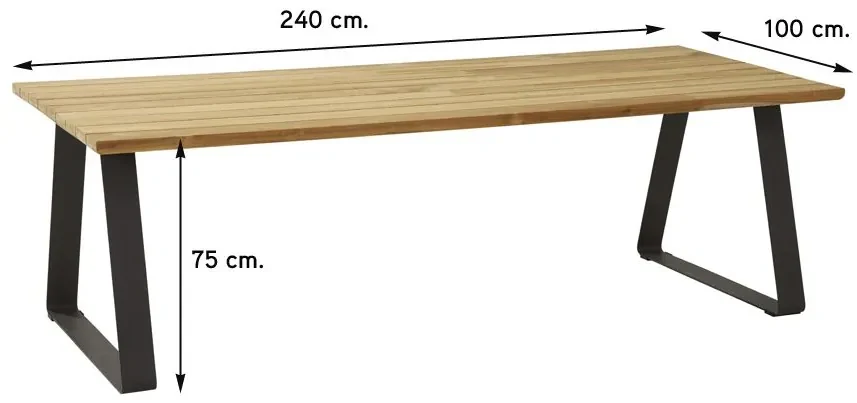 4 Seasons Cottage tuinstoel + Taste Basso tuintafel 240x100 cm.