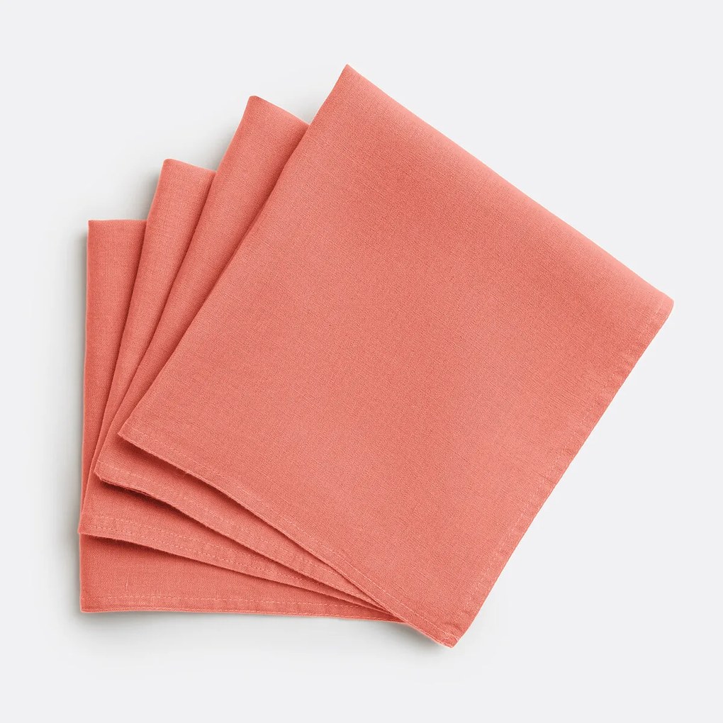Set van 4 servetten van gewassen linnen Victorine
