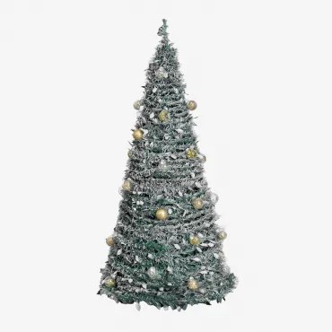 Taimy Opvouwbare Kerstboom Met Led-verlichting ↑150 Cm & Goud - Sklum
