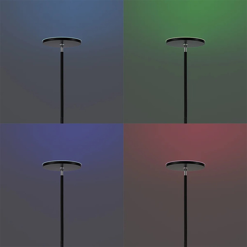 Moderne vloerlamp zwart incl. LED dimbaar RGB met afstandsbediening - Sjors
