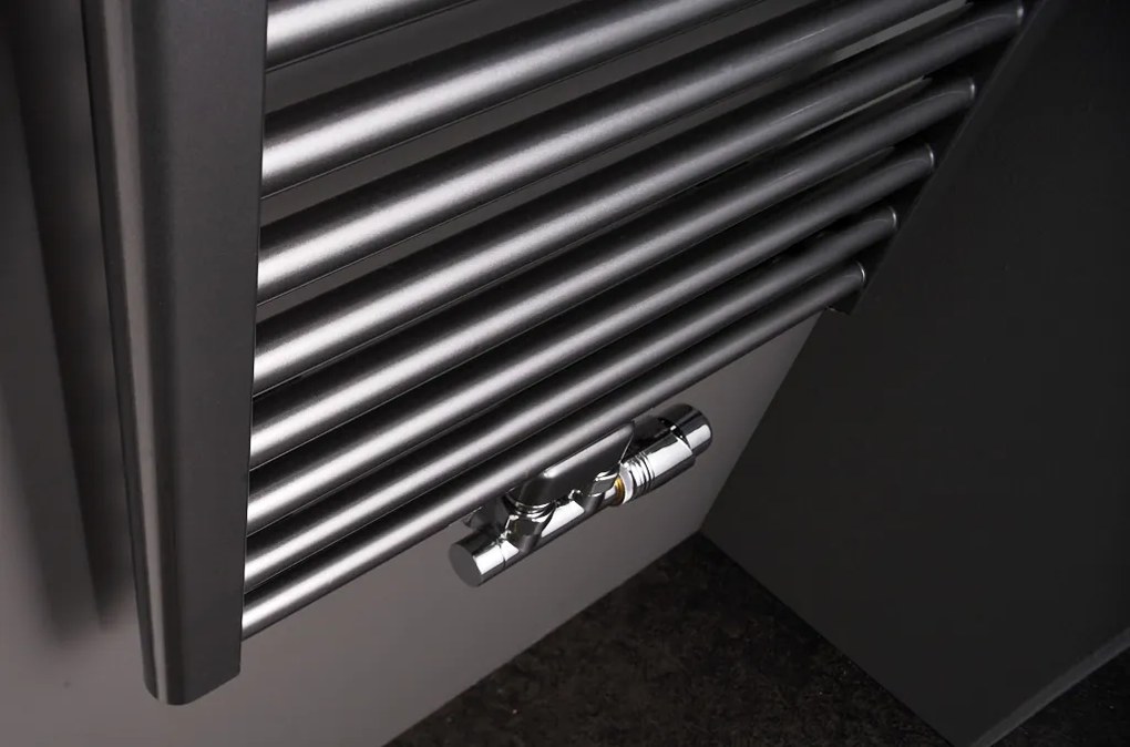 Instamat Rondo Lux handdoekradiator 181x60.7cm zwart mat 1054W