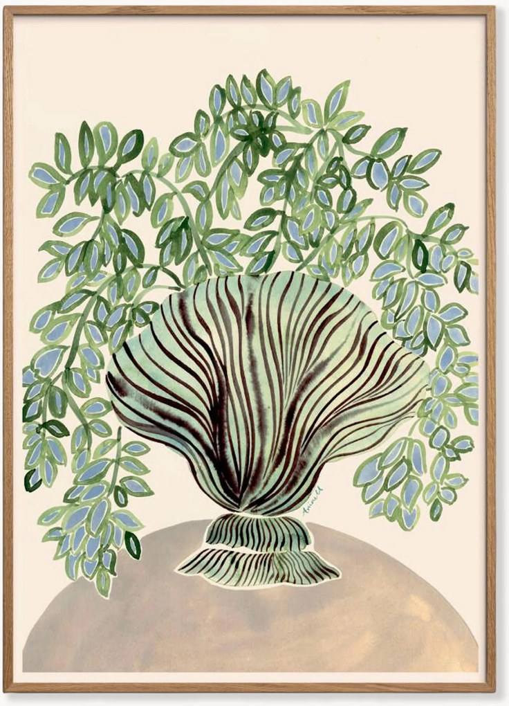 Ingelijste digitale print Shell Vase