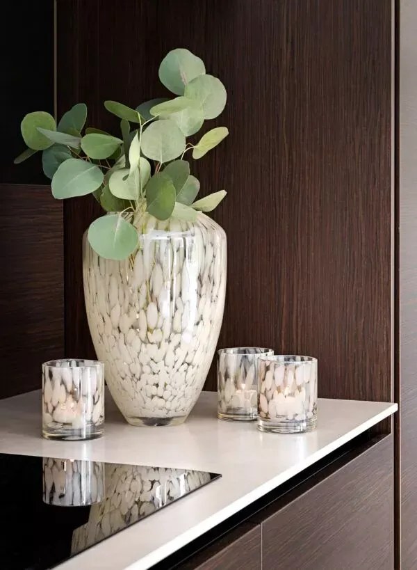 Vaas glas - vaas Oyster Vanillia Bean - vaas wit / beige