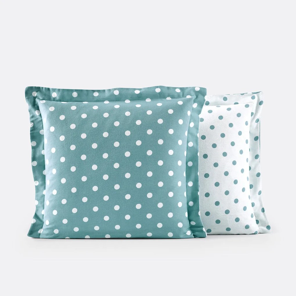 Kussensloop in flanel met stippenprint, Clarisse