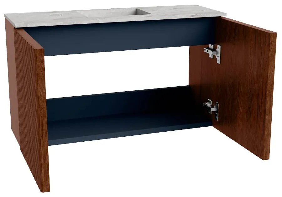 Mondiaz Joya DLux 70cm toiletmeubel ruby met wastafel faye midden zonder kraangat glace