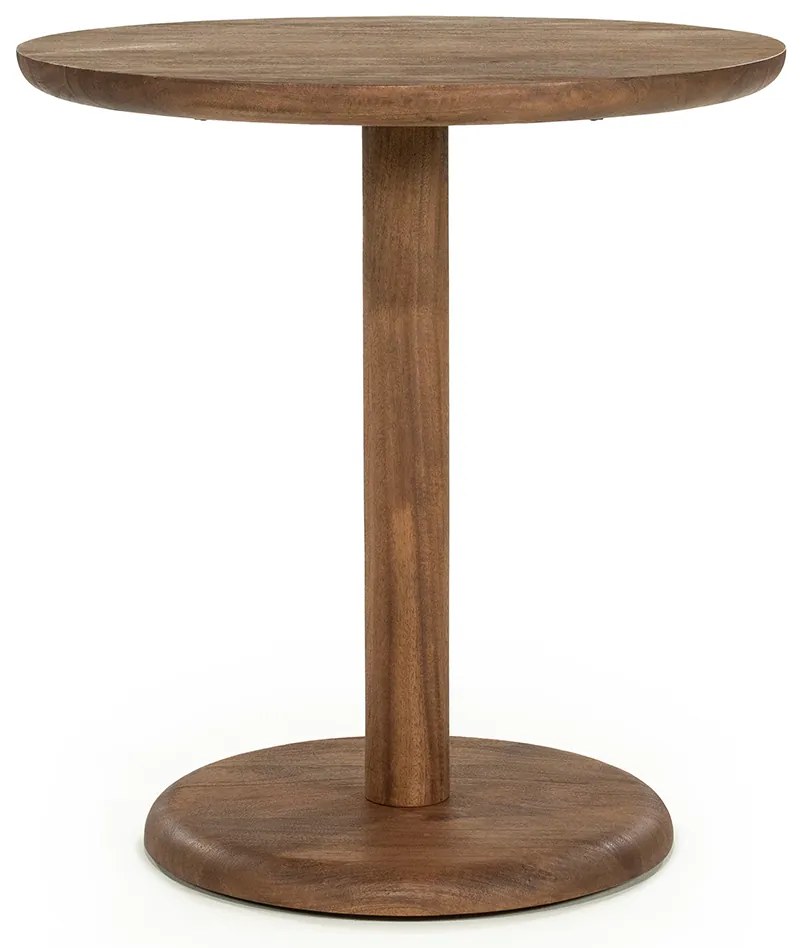 Bistro Eettafel Rond Walnoot - 70 X 70cm.
