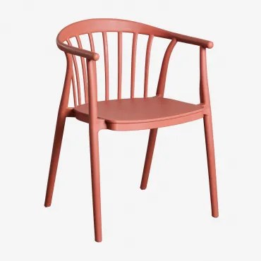 Set Van 4 Stapelbare Tuinstoelen Met Armleuningen In Polypropyleen Ivor Terracota - Sklum