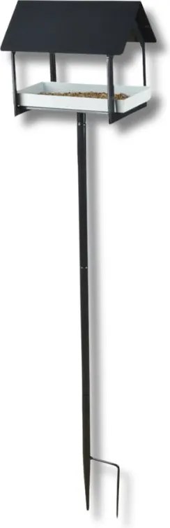 Esschert Design voedertafel op paal - Antraciet / Wit