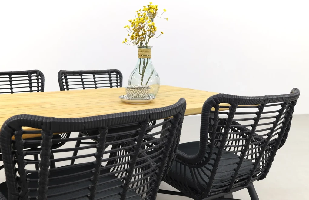 Jasmine Black/Ambassador 240x100 cm. tuinset - 7 delig