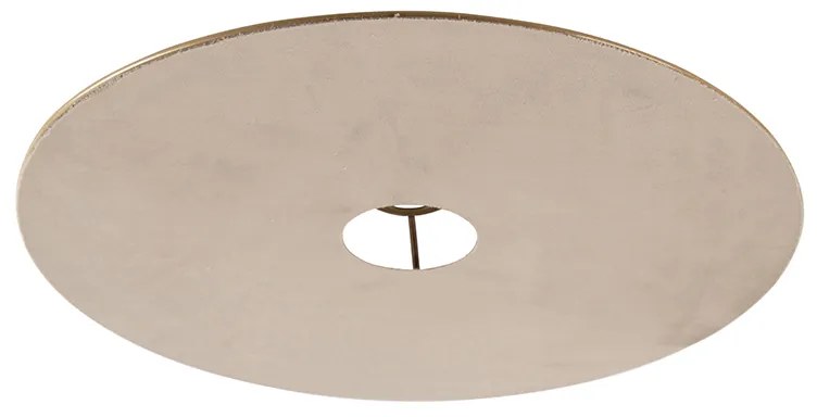 Velours platte lampenkap taupe met goud 45 cm
