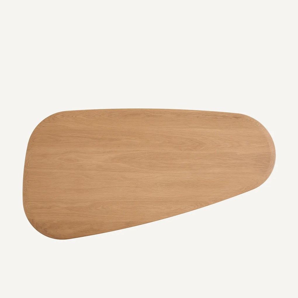 Salontafel van eikenhout, hoogte 30 cm, TRIANGOLO