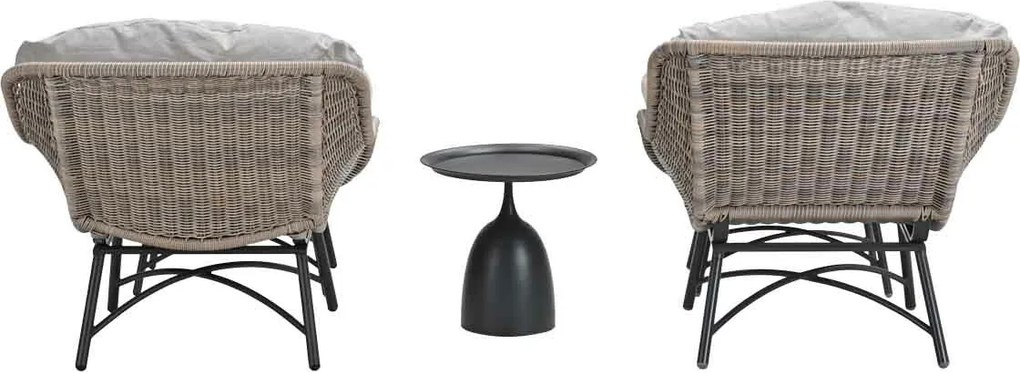 Garden Impressions Selene loungestoelen vintage willow - Mati bijzettafel Ø50x48 cm
