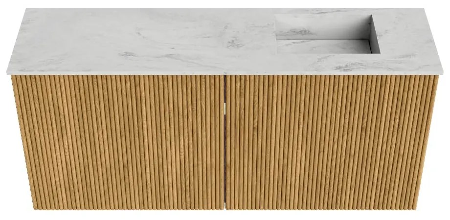 Mondiaz Joya DLux 90cm toiletmeubel oak met wastafel faye rechts 1 kraangat opalo