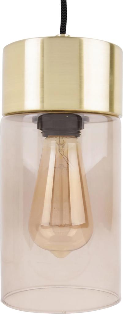 LEITMOTIV | Hanglamp Lax diameter 12 cm x hoogte 24.5 cm goudkleurig, roze hanglampen glas hanglampen verlichting | NADUVI outlet