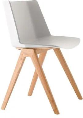 MDF Italia Aïku Wood stoel naturel eiken onderstel wit - light grey
