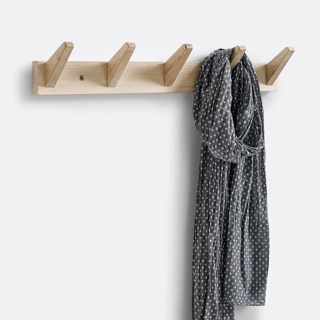 Kapstop met 5 haken in eikenhout, Selfrid