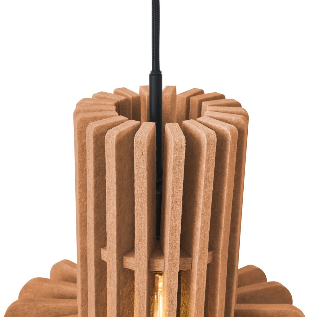 Retro hanglamp zwart met oranje 3-lichts - Felt Retro E27 rond Binnenverlichting Lamp
