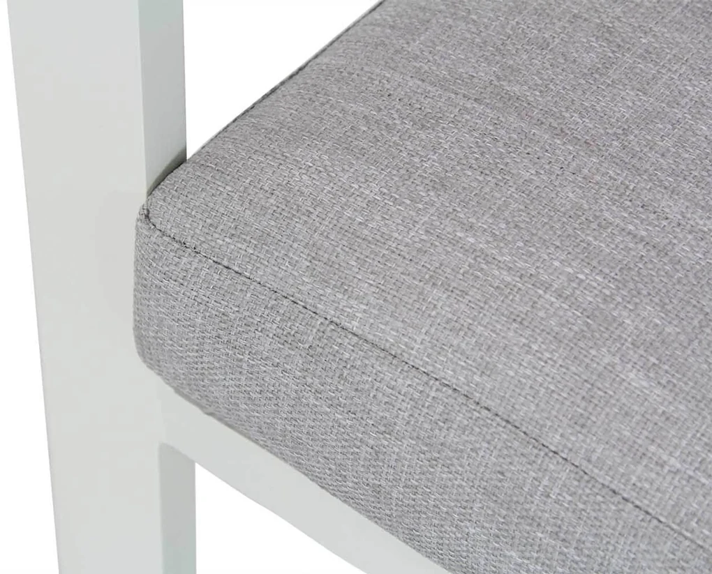 Tuinset Ronde Tuintafel 4 personen 125 cm Aluminium/Aluminium/polywood Wit  Santika Furniture Soray