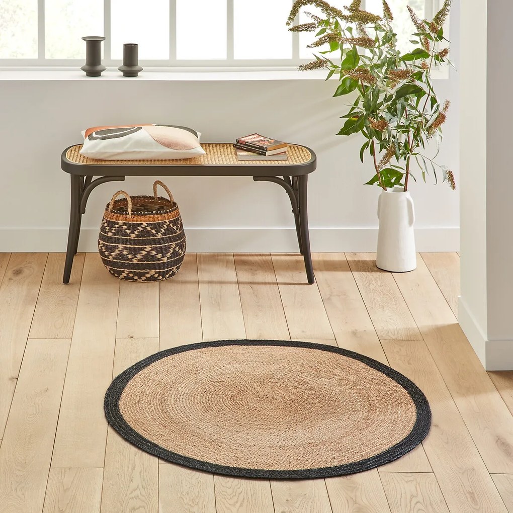 Rond vloerkleed in jute, Aftas