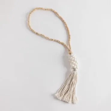 Decoratief accessoire met kralen Moana Beige – crème - Sklum