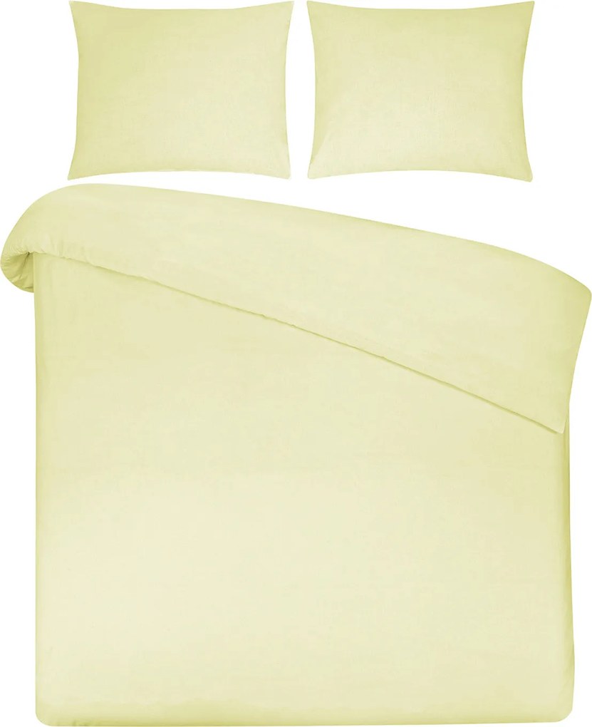 Dekbedovertrek Home - 100% natuurlijk katoen - 240x200/220 - lichtgeel