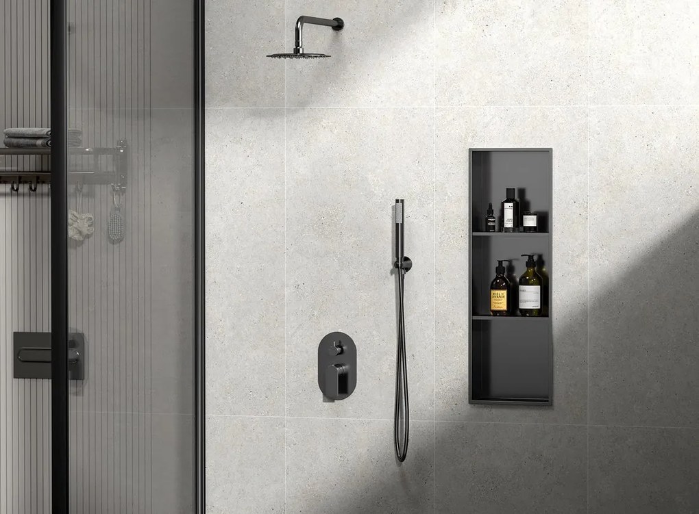 Polysan Inserta inbouwnis met vakken 27x81cm antraciet