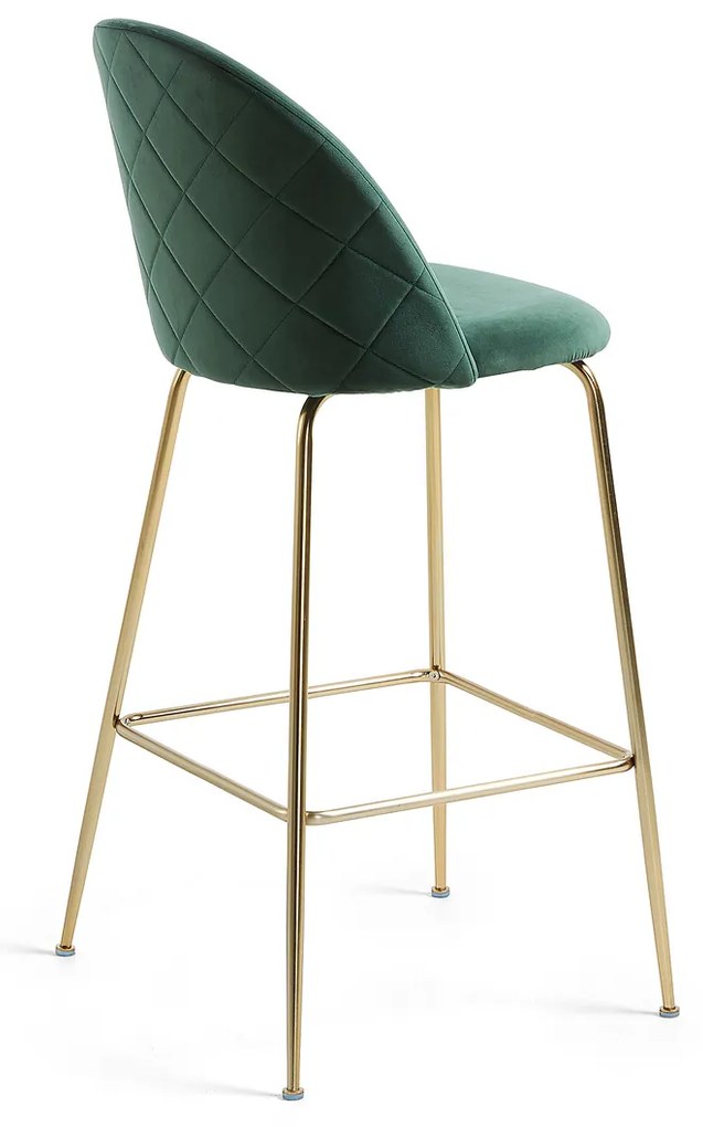 Kave Home Ivonne Fluwelen Design Barstoel Groen