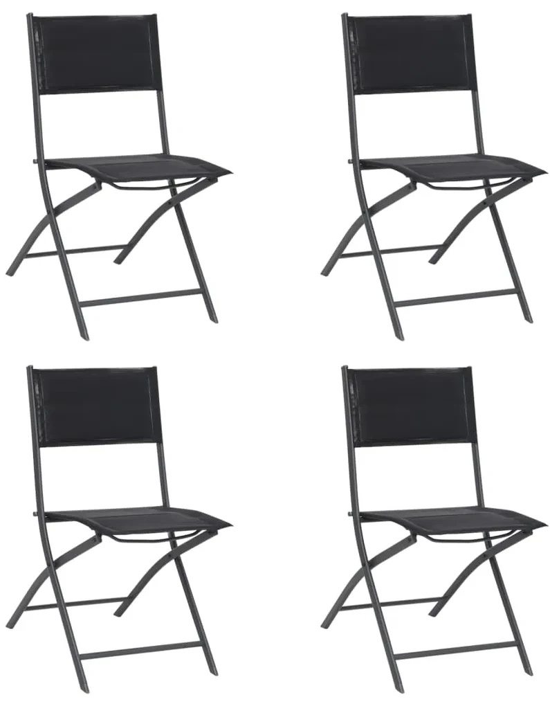 vidaXL Tuinstoelen inklapbaar 4 st staal en textileen