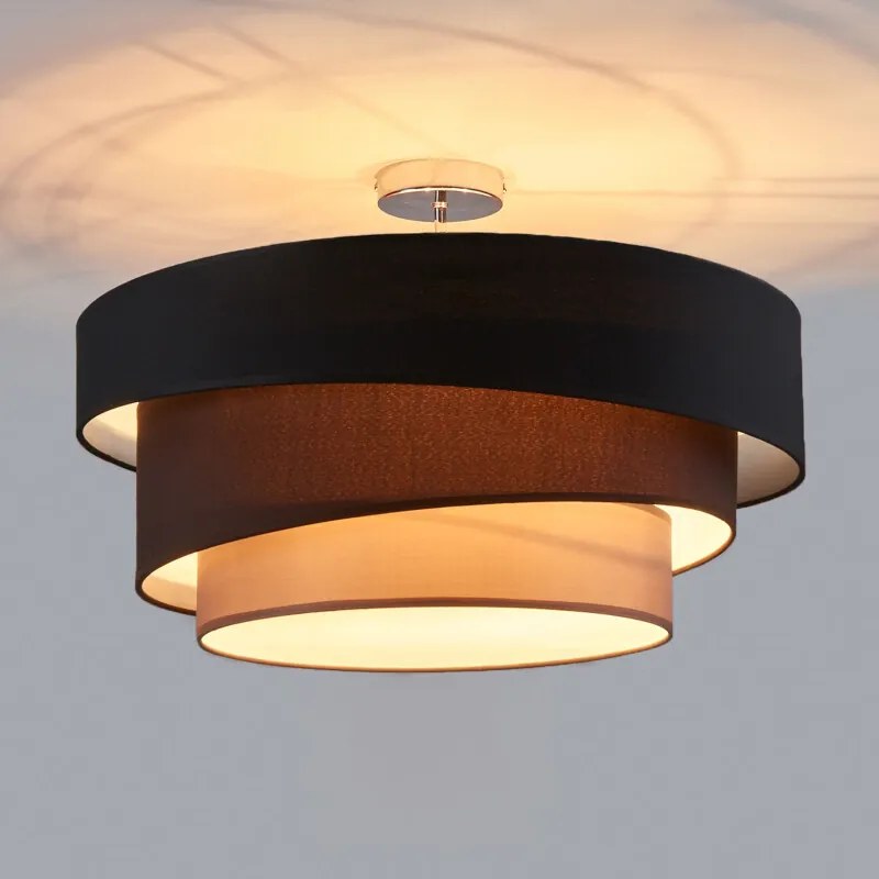 Aansprekende plafondlamp Melia, zwart en bruin - lampen-24