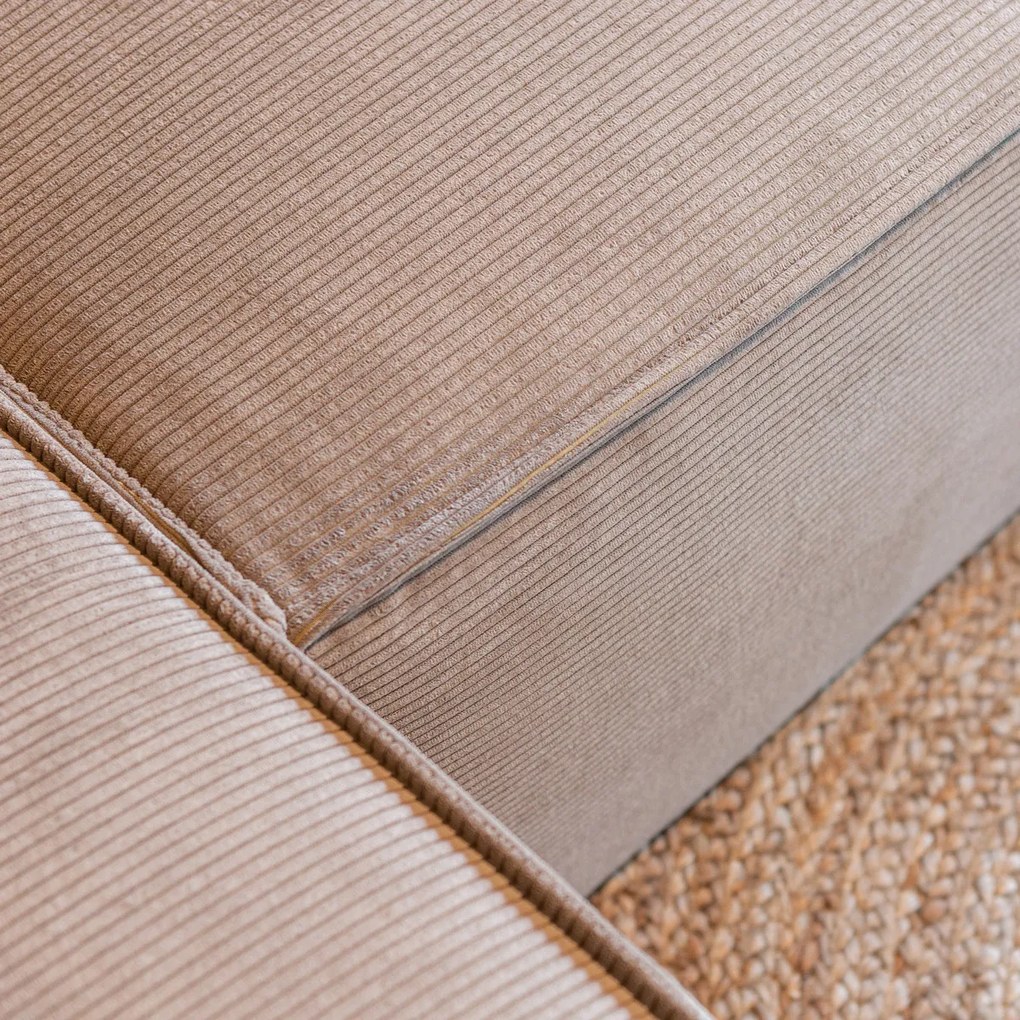 Moderne Hoekbank Beige Ottoman Links