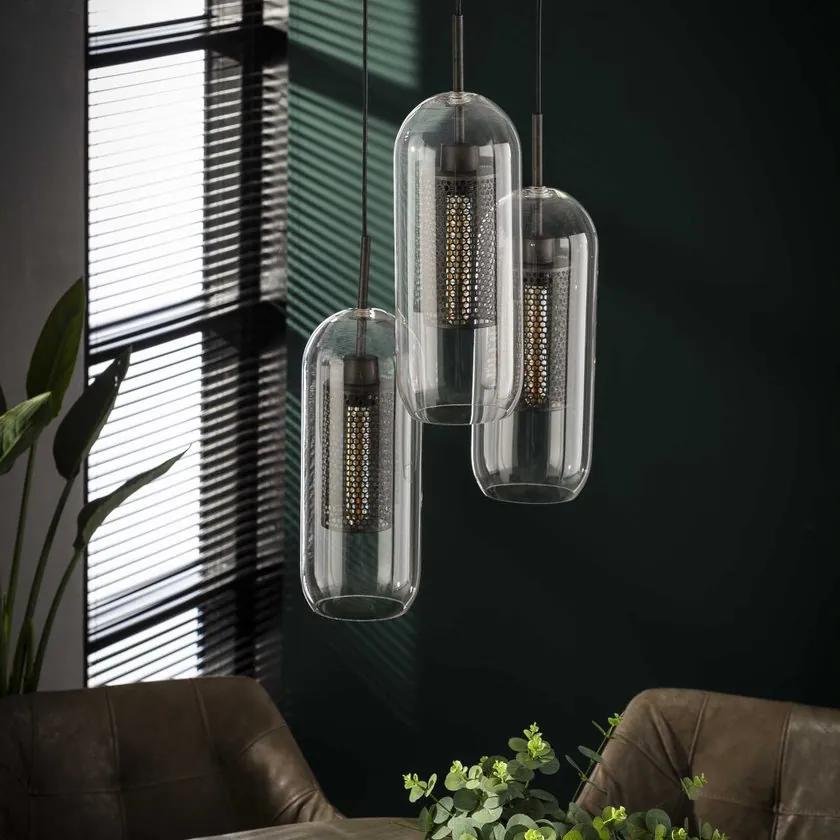 Hanglamp Cilinder Glas Set van 3  - Glas - Giga Meubel - Industrieel & robuust