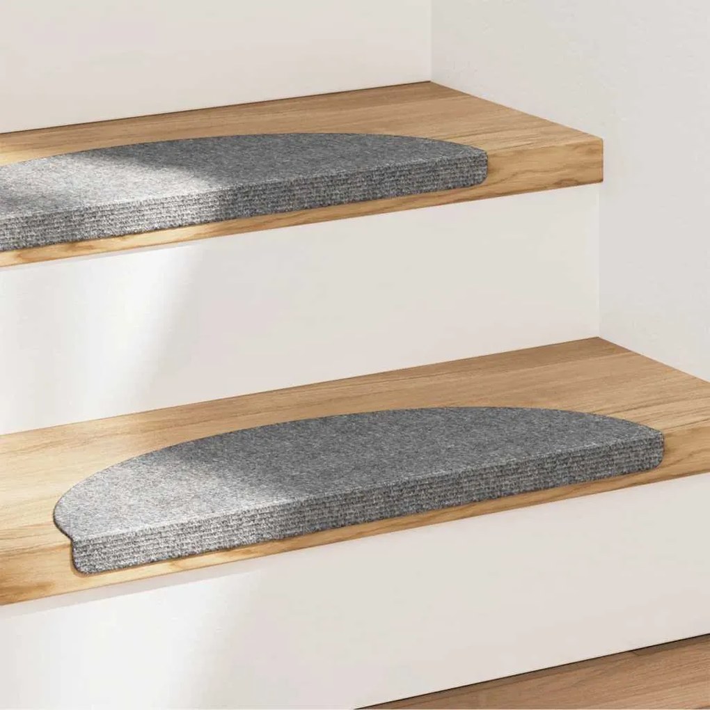 vidaXL Trapmatten zelfklevend 15 st 56x17x3 cm grijs