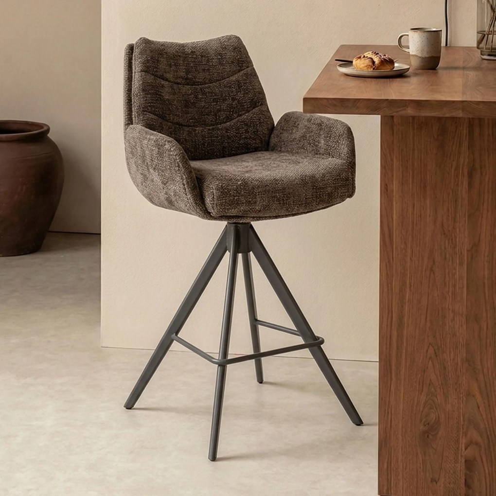 Draaibare Barstoel Met Armleuningen Taupe