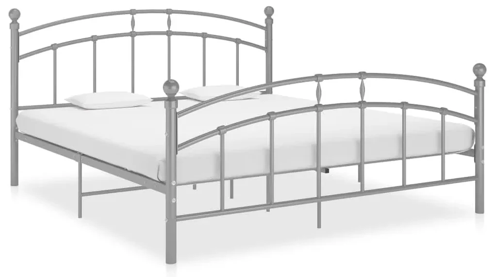 vidaXL Bedframe metaal grijs 160x200 cm