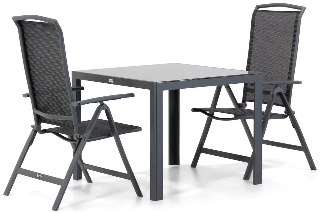 Tuinset 2 personen 90 cm Aluminium/textileen Grijs Lifestyle Garden Furniture Tirana/Mondello