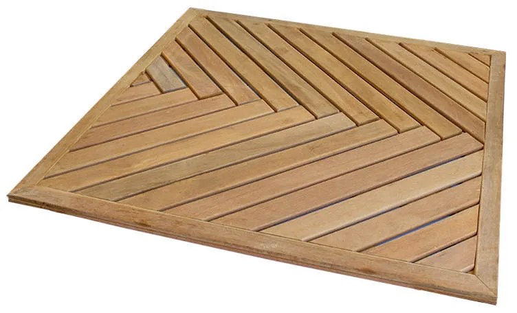 Terrastegel hardhout Bankirai | Visgraat | 100 x 100 cm (24 mm) vlak geschaafd