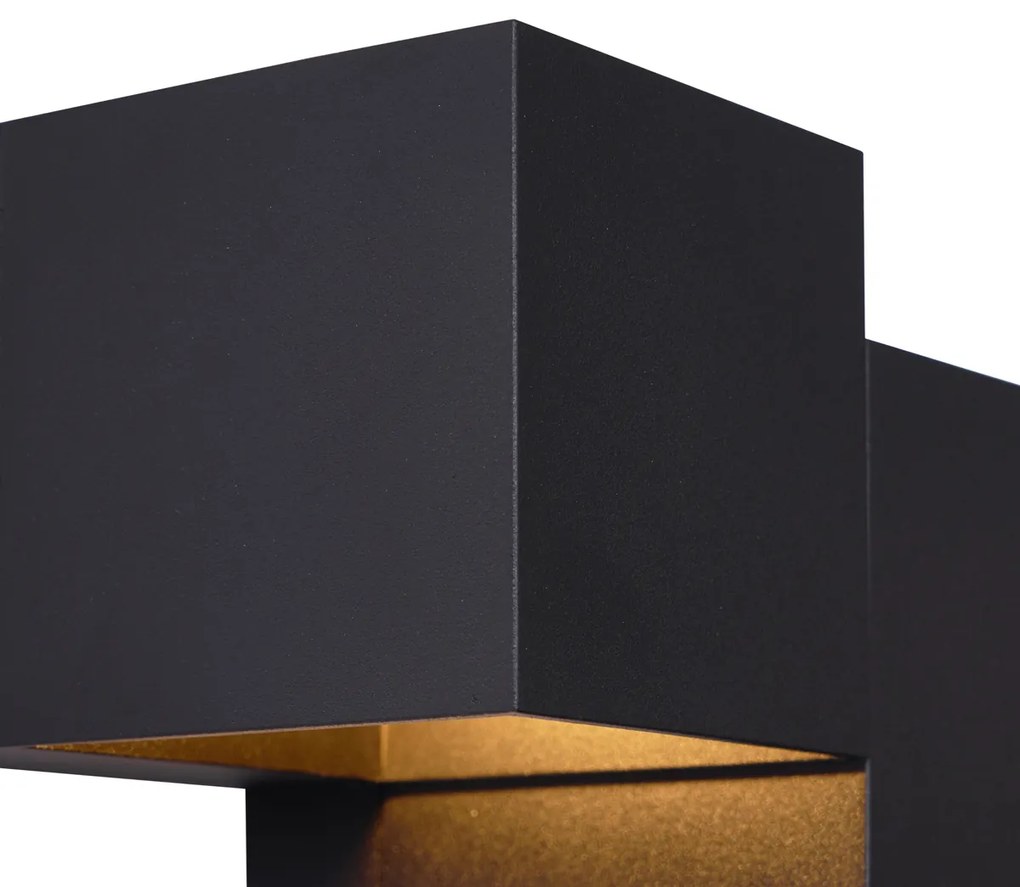 Moderne wandlamp zwart 2-lichts - Transfer Double