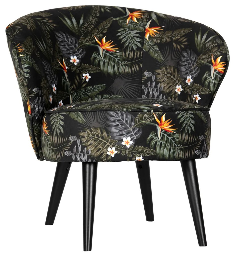 Woood Bo Gebloemde Fauteuil Fluweel