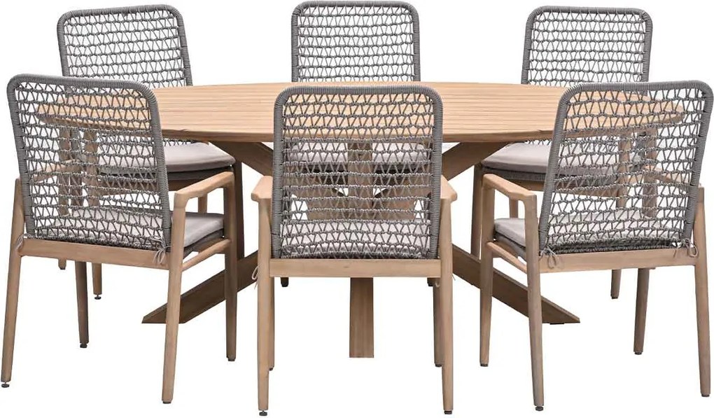 Garden Impressions Luando tuinset 7-delig - Tamako tuintafel ovaal 220x115 cm